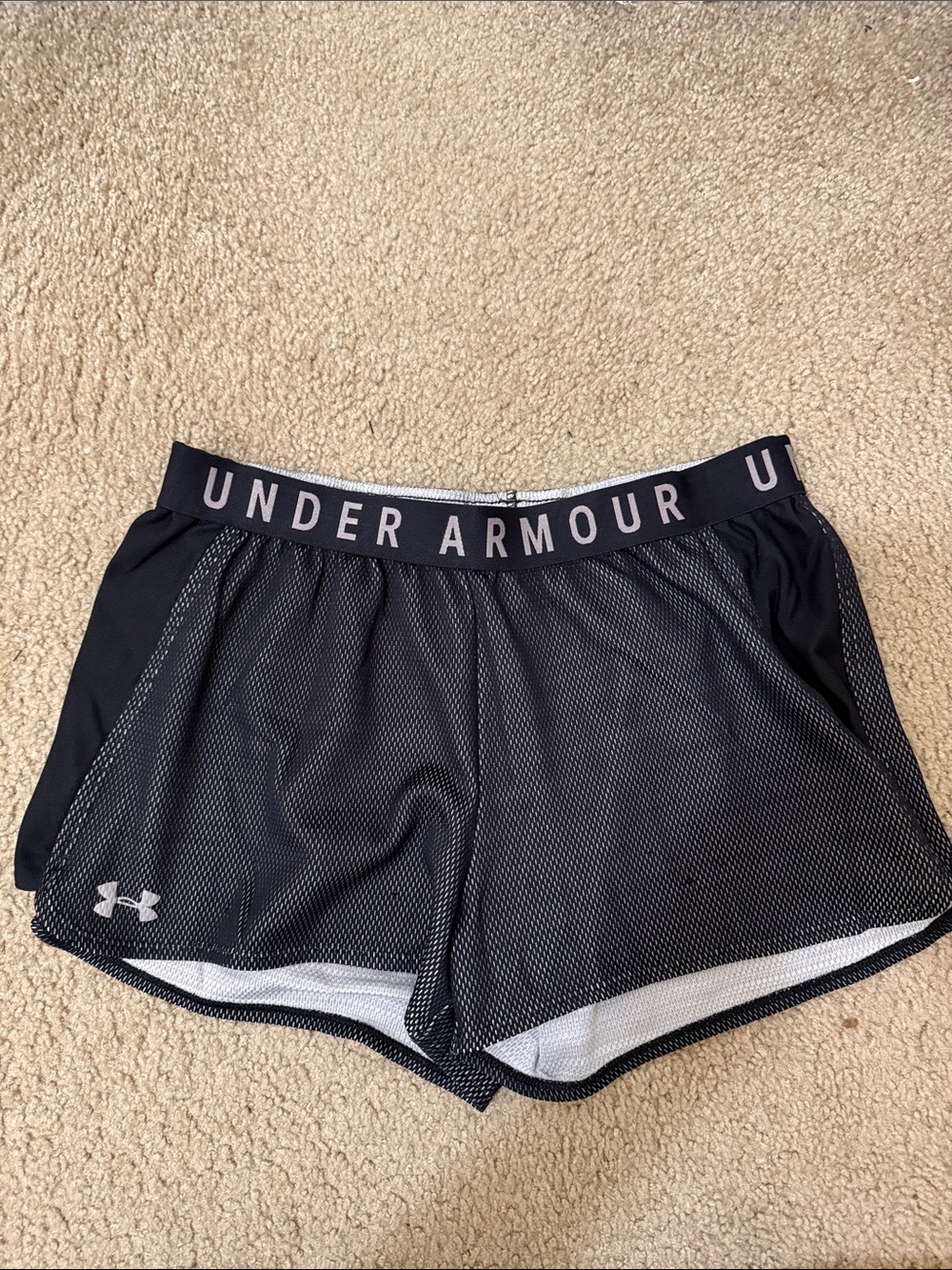 Under Armour Black Mesh Athletic Shorts with Branded Waistband